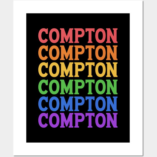 COMPTON RAINBOW TYPOGRAPHY Wall Art by OlkiaArt